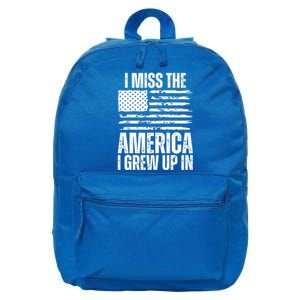 I Miss The America I Grew Up In Distressed American Flag Gift 16 in Basic Backpack