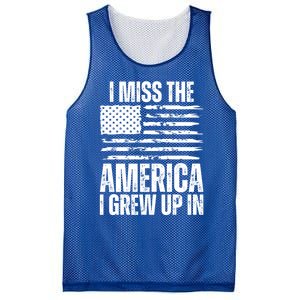 I Miss The America I Grew Up In Distressed American Flag Gift Mesh Reversible Basketball Jersey Tank