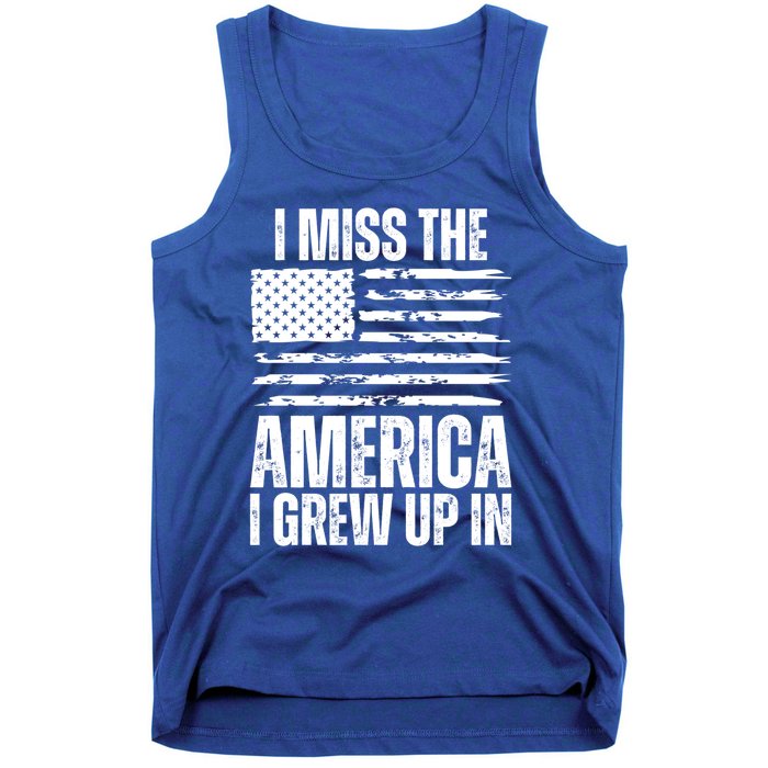 I Miss The America I Grew Up In Distressed American Flag Gift Tank Top