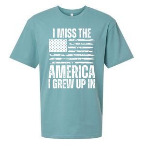 I Miss The America I Grew Up In Distressed American Flag Gift Sueded Cloud Jersey T-Shirt