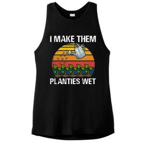 I Make Them Planties Wet Funny Gardening Saying Gift Ladies PosiCharge Tri-Blend Wicking Tank