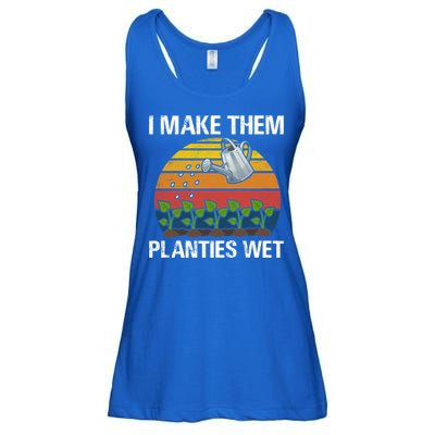 I Make Them Planties Wet Funny Gardening Saying Gift Ladies Essential Flowy Tank