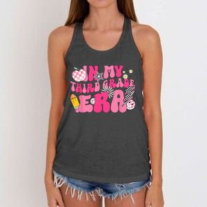 In My Third Grade Era Back To School 3rd Grade Retro Groovy Women's Knotted Racerback Tank