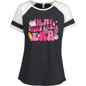 In My Third Grade Era Back To School 3rd Grade Retro Groovy Enza Ladies Jersey Colorblock Tee