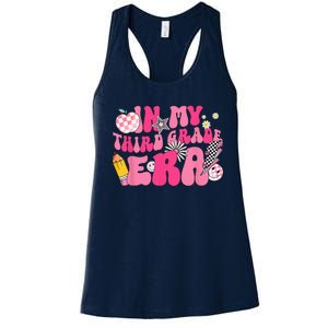 In My Third Grade Era Back To School 3rd Grade Retro Groovy Women's Racerback Tank