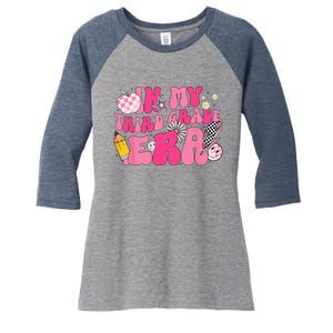 In My Third Grade Era Back To School 3rd Grade Retro Groovy Women's Tri-Blend 3/4-Sleeve Raglan Shirt