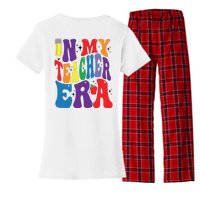 In My Teacher Era Favorite Teacher Gift Teacher’S Day Gift Custom School Teac Women's Flannel Pajama Set