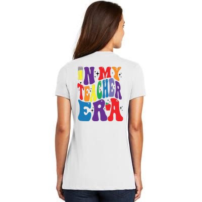 In My Teacher Era Favorite Teacher Gift Teacher’S Day Gift Custom School Teac Women's V-Neck T-Shirt