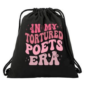 In My Tortured Poets Era Pink Groovy Drawstring Bag