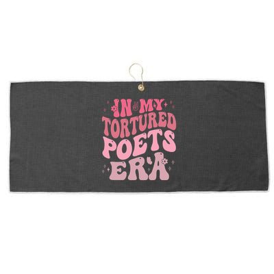 In My Tortured Poets Era Pink Groovy Large Microfiber Waffle Golf Towel