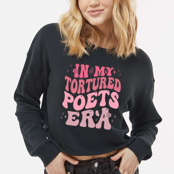 In My Tortured Poets Era Pink Groovy Cropped Pullover Crew
