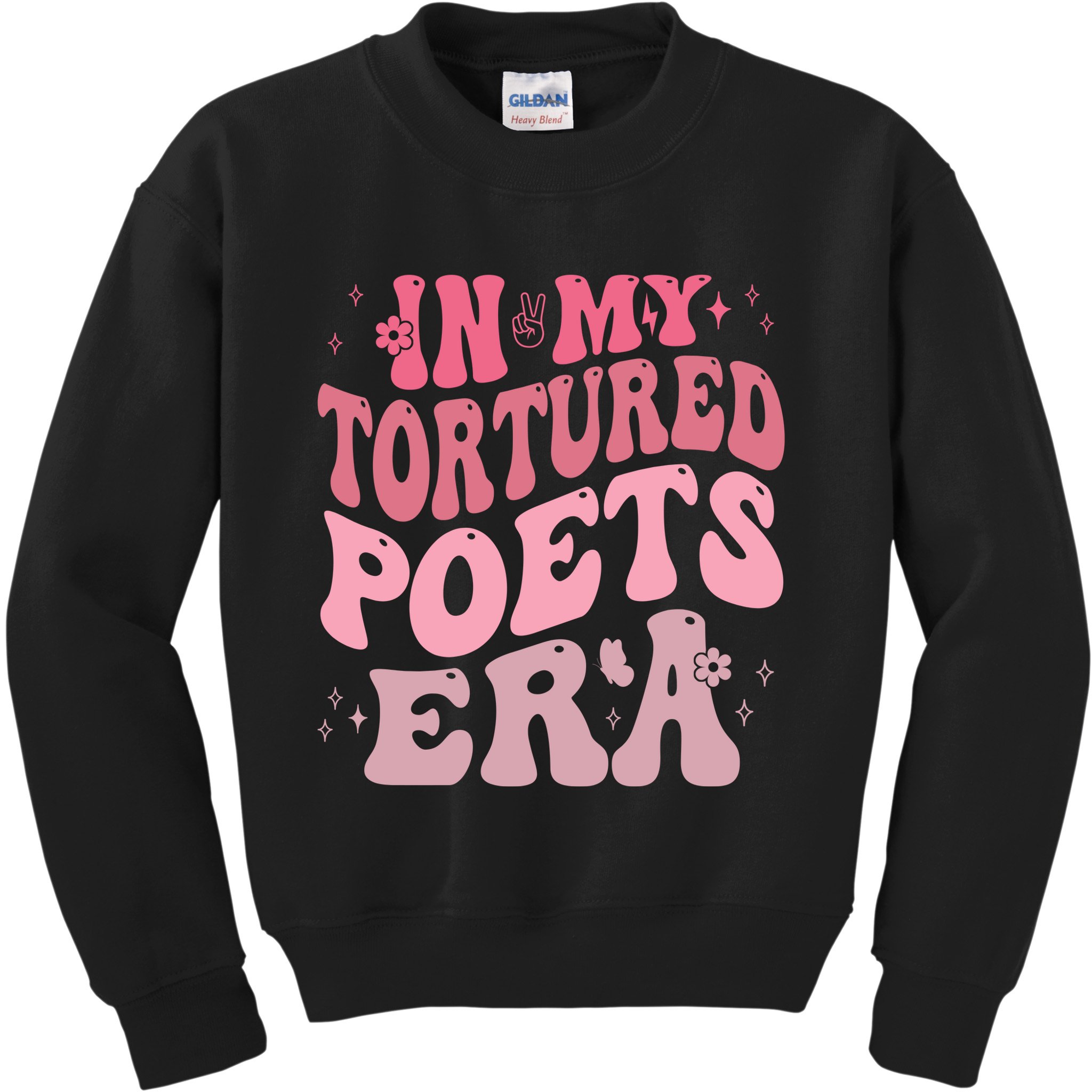 In My Tortured Poets Era Pink Groovy Kids Sweatshirt