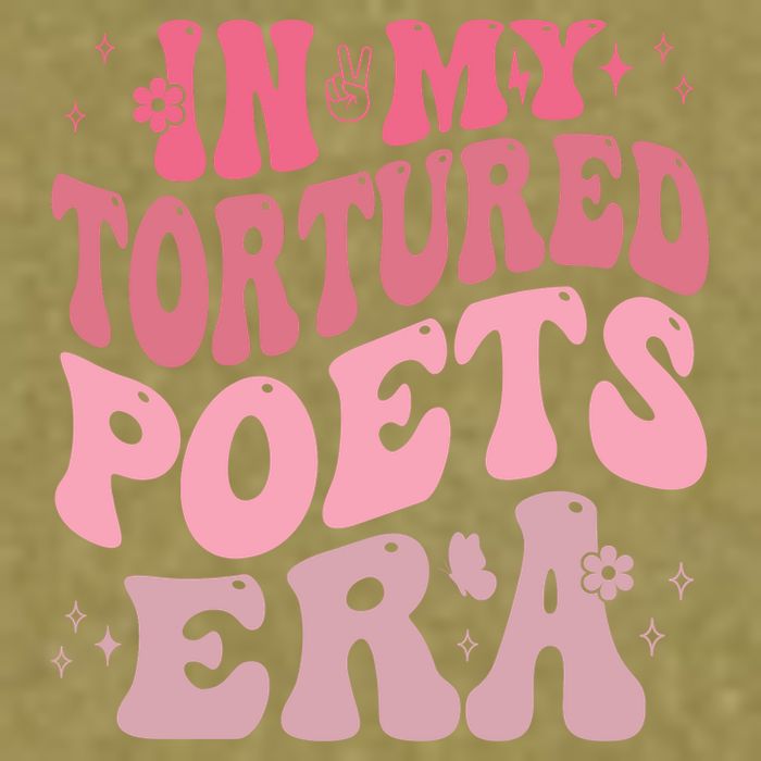 In My Tortured Poets Era Pink Groovy Garment-Dyed Women's Muscle Tee