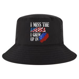 I Miss The America I Grew Up In Distress American Flag Gift Cool Comfort Performance Bucket Hat