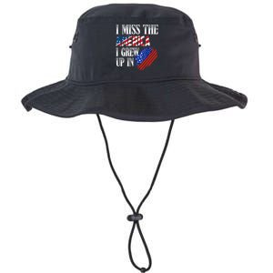 I Miss The America I Grew Up In Distress American Flag Gift Legacy Cool Fit Booney Bucket Hat