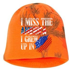 I Miss The America I Grew Up In Distress American Flag Gift Kati - Camo Knit Beanie