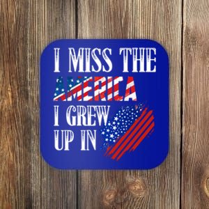 I Miss The America I Grew Up In Distress American Flag Gift Coaster