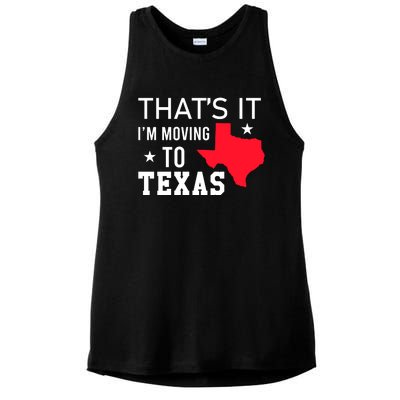 Im Moving To Texas Ladies PosiCharge Tri-Blend Wicking Tank