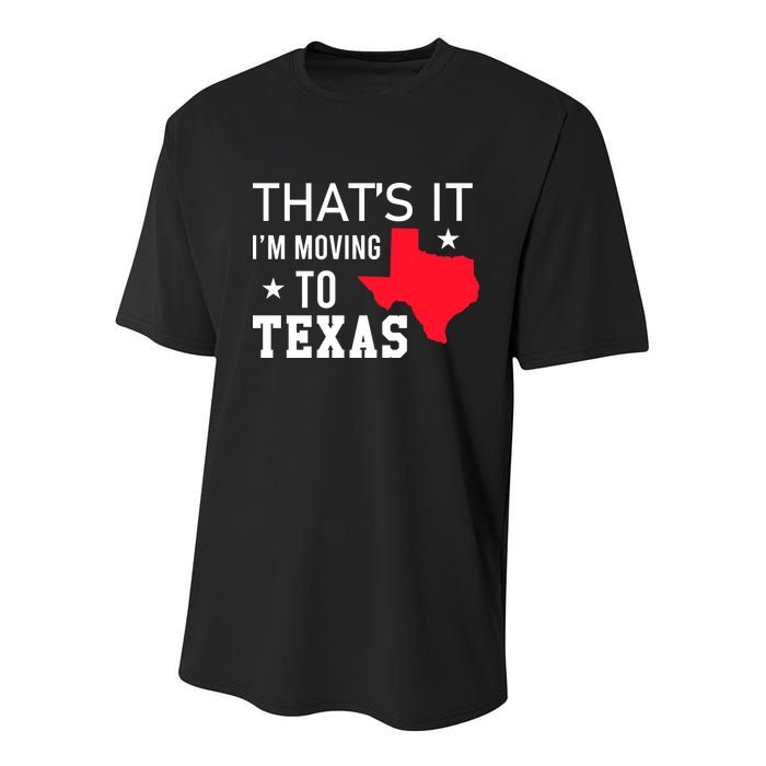 Im Moving To Texas Youth Performance Sprint T-Shirt