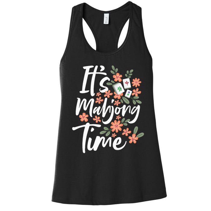 Its Mahjong Time Gambling Chinese Game Casino Player Women's Racerback Tank