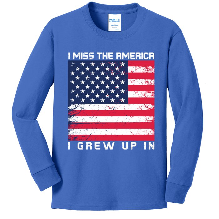 I Miss The America I Grew Up In Grunge Gift Kids Long Sleeve Shirt