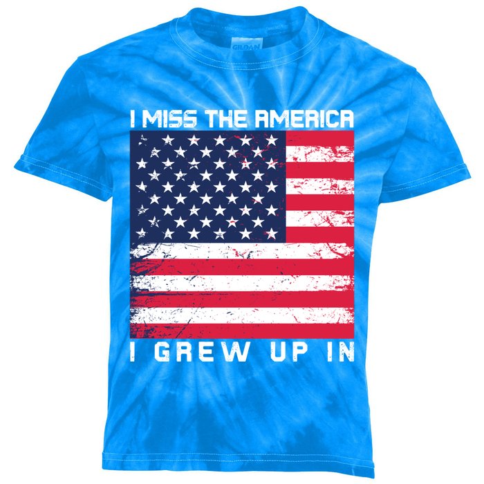 I Miss The America I Grew Up In Grunge Gift Kids Tie-Dye T-Shirt