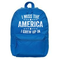 I Miss The America I Grew Up In Funny Usa Patriotic American Gift 16 in Basic Backpack