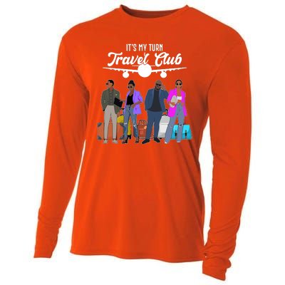 It's My Turn Travel Club Traveling Black African American Men And Women Cooling Performance Long Sleeve Crew