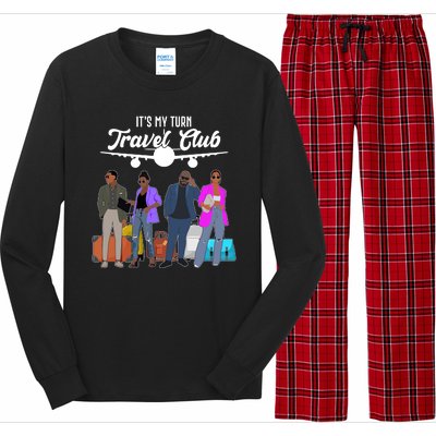 It's My Turn Travel Club Traveling Black African American Men And Women Long Sleeve Pajama Set