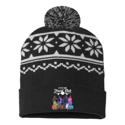 It's My Turn Travel Club Traveling Black African American Men And Women USA-Made Snowflake Beanie