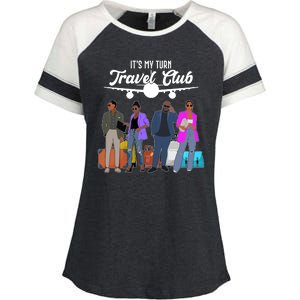 It's My Turn Travel Club Traveling Black African American Men And Women Enza Ladies Jersey Colorblock Tee