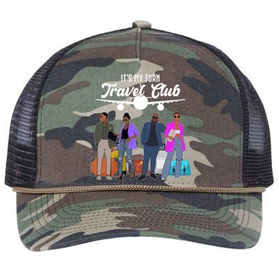 It's My Turn Travel Club Traveling Black African American Men And Women Retro Rope Trucker Hat Cap