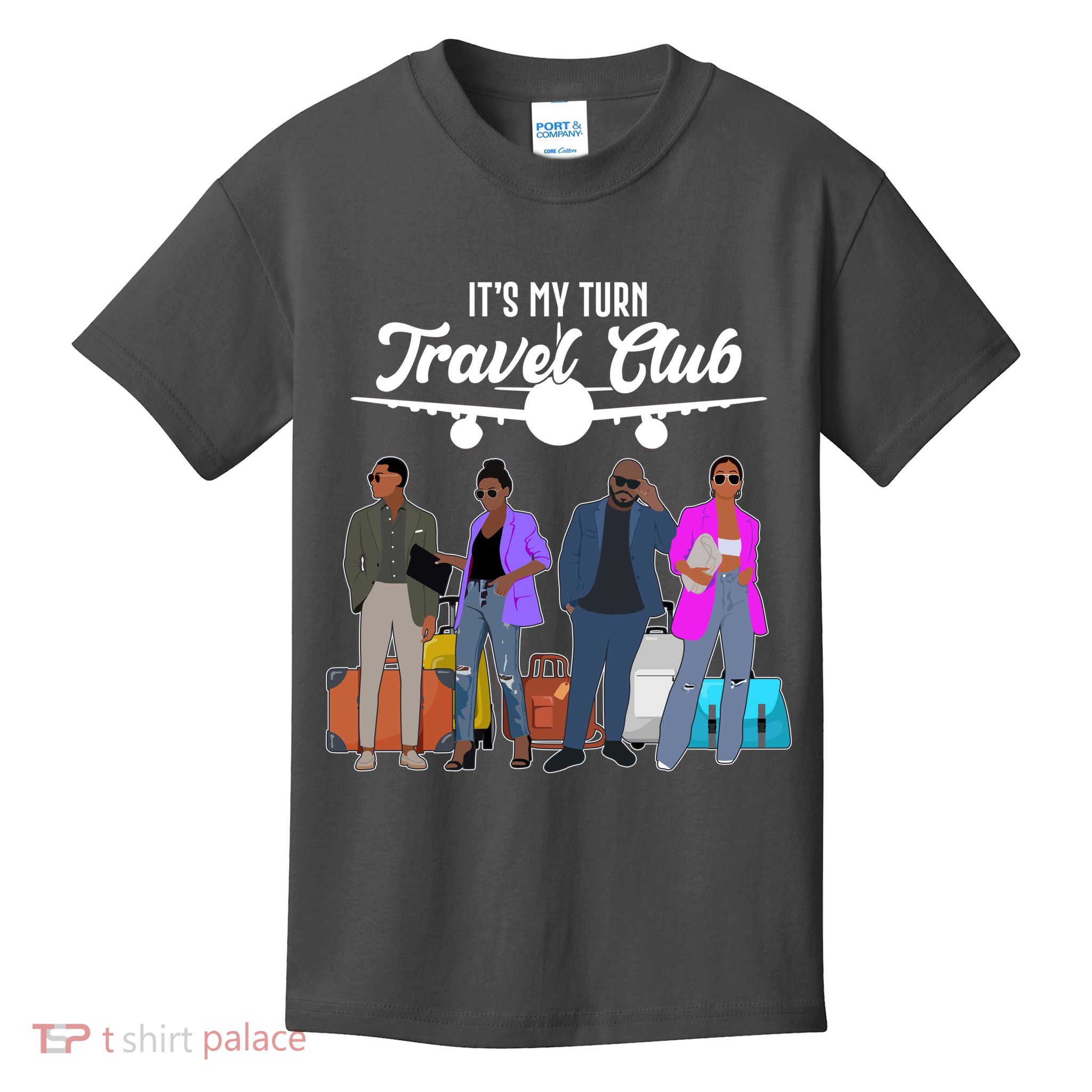 It's My Turn Travel Club Traveling Black African American Men And Women Kids T-Shirt
