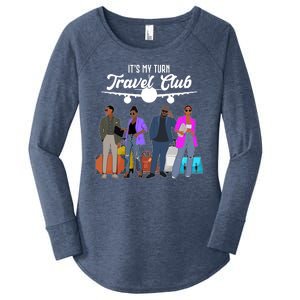 It's My Turn Travel Club Traveling Black African American Men And Women Women's Perfect Tri Tunic Long Sleeve Shirt