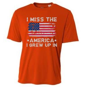 I Miss The America I Grew Up In Grunge Old Usa Flag Meaningful Gift Cooling Performance Crew T-Shirt