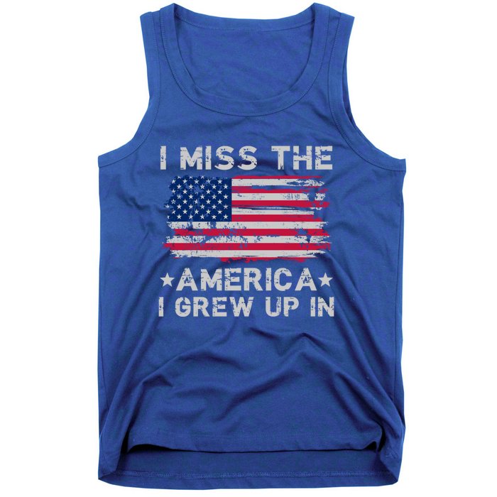 I Miss The America I Grew Up In Grunge Old Usa Flag Meaningful Gift Tank Top