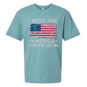 I Miss The America I Grew Up In Grunge Old Usa Flag Meaningful Gift Sueded Cloud Jersey T-Shirt