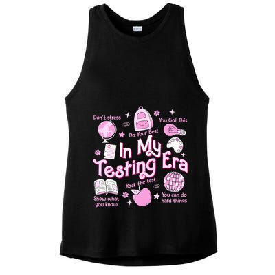 In My Testing Era Teachers Student Rock The Test Testing Day Ladies PosiCharge Tri-Blend Wicking Tank