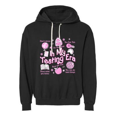 In My Testing Era Teachers Student Rock The Test Testing Day Garment-Dyed Fleece Hoodie