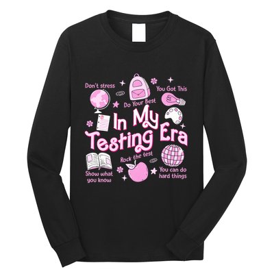 In My Testing Era Teachers Student Rock The Test Testing Day Long Sleeve Shirt