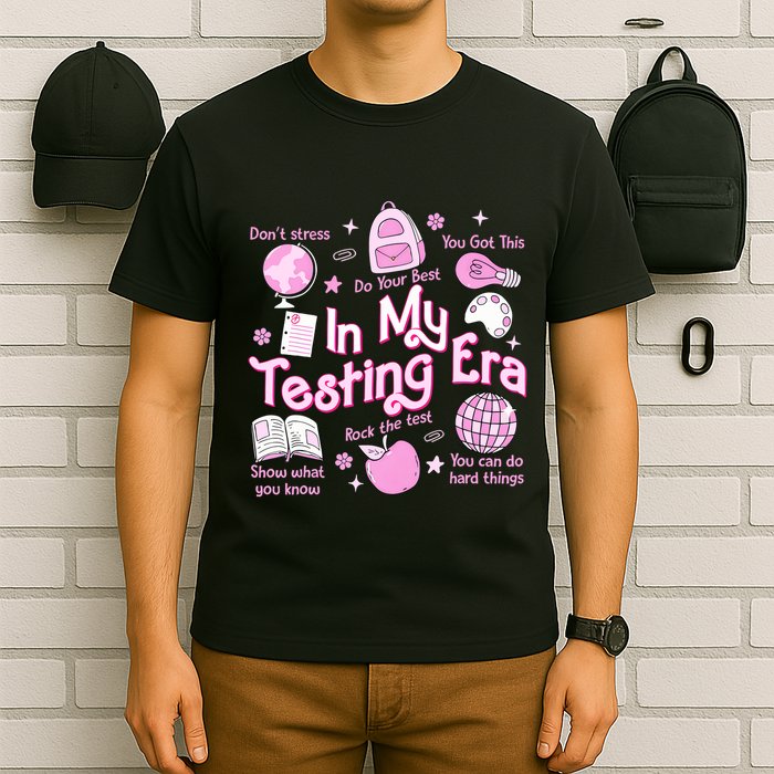 In My Testing Era Teachers Student Rock The Test Testing Day T-Shirt