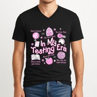 In My Testing Era Teachers Student Rock The Test Testing Day V-Neck T-Shirt