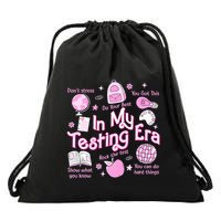 In My Testing Era Teachers Student Rock The Test Testing Day Drawstring Bag