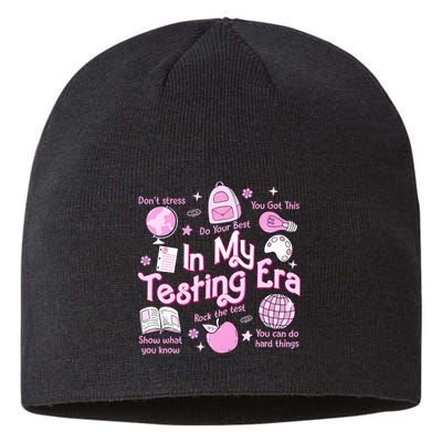 In My Testing Era Teachers Student Rock The Test Testing Day Sustainable Beanie