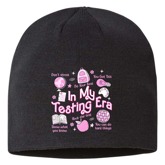In My Testing Era Teachers Student Rock The Test Testing Day Sustainable Beanie