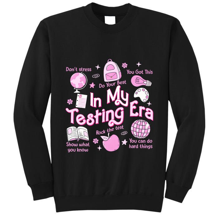 In My Testing Era Teachers Student Rock The Test Testing Day Tall Sweatshirt