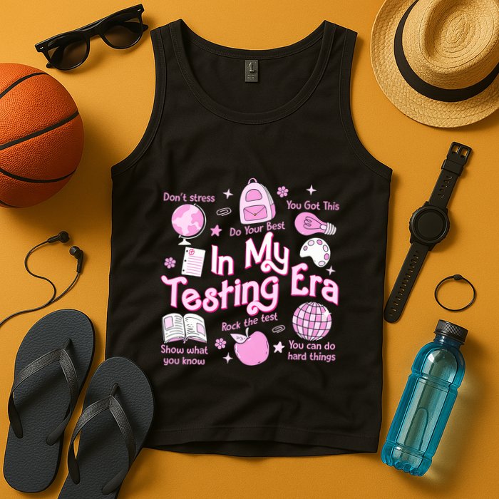 In My Testing Era Teachers Student Rock The Test Testing Day Tank Top