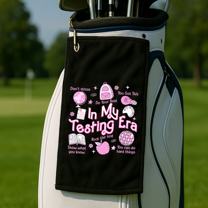 In My Testing Era Teachers Student Rock The Test Testing Day Golf Towel