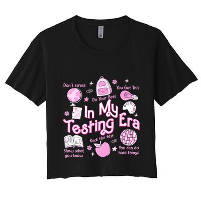 In My Testing Era Teachers Student Rock The Test Testing Day Crop Top