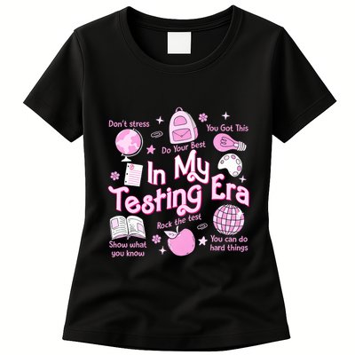 In My Testing Era Teachers Student Rock The Test Testing Day Womens T-Shirt